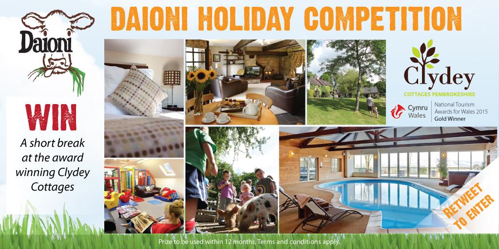 SPONSORED: @daionimilk are giving away a short <a href="/clydeycottages/">Clydey Cottages</a> break for up to 6 people – RT for a chance to win!