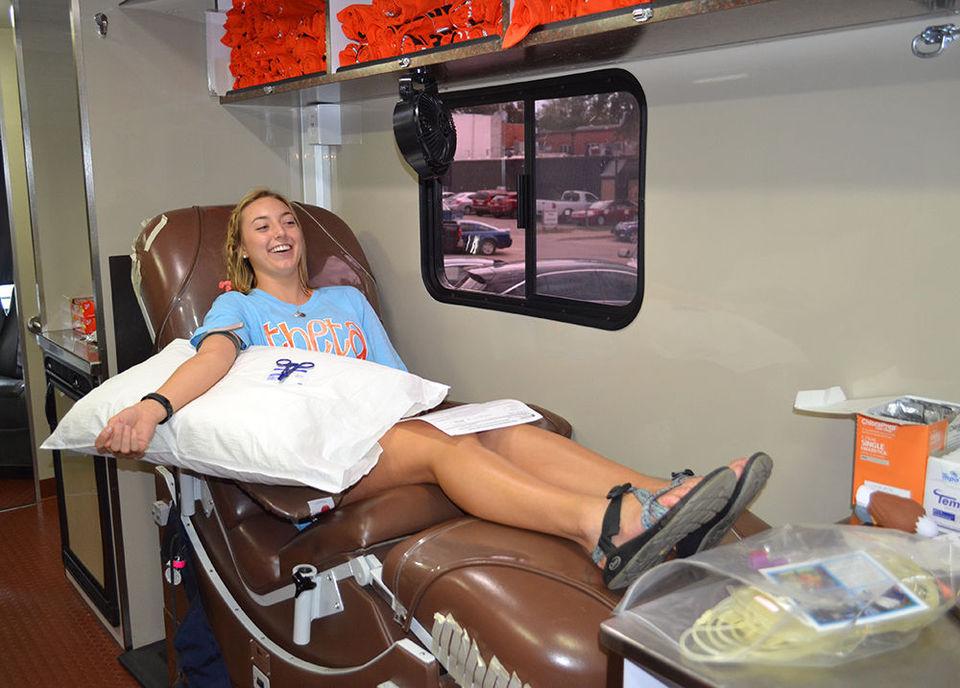 OColly's tweet photo. Kappa Alpha Theta and Sigma Nu are teaming up to host blood drive for #okstate homecoming. http://t.co/MtoL06ANqc http://t.co/m95hXxDaTE