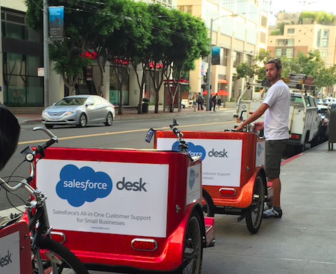 salesforcesmb's tweet photo. Need a ride to #DF15 this am? Catch one w/ @desk! We have pedicabs circling the city from 8am-10am. #JoinClubDesk http://t.co/JUFx74WbrU