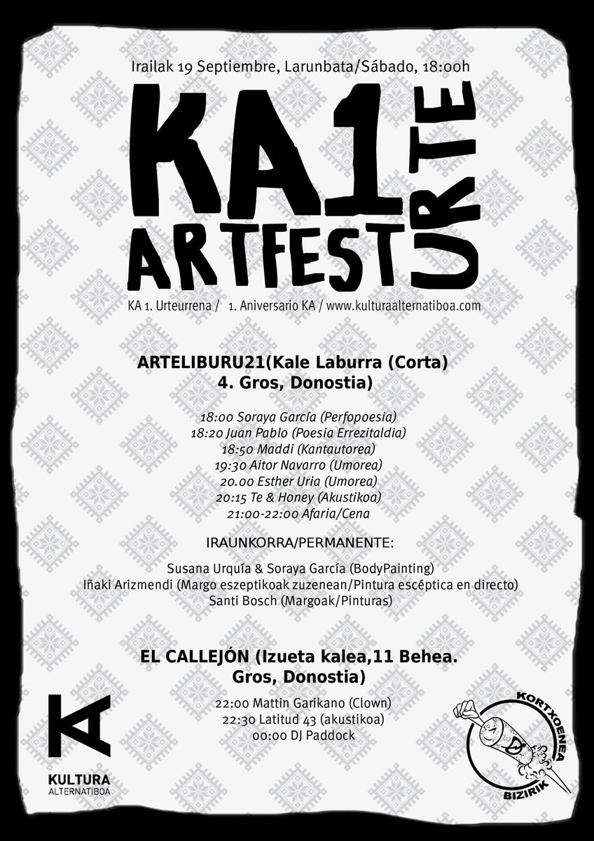 KAlternatiboa's tweet photo. Bihar abentura honen 1.Urteurrena!
Mñn el 1.Aniversario de esta Aventura!
#KA #Transformazioa
http://t.co/HC71wzNzoL http://t.co/lW4Zk1kuOV