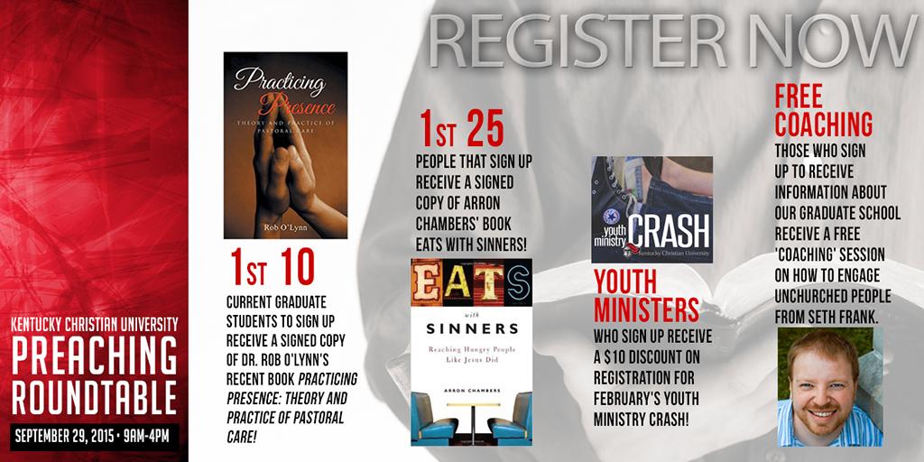 DrRobOlynn's tweet photo. Only 11 days until our next @KCUEvents #PreachingRoundtable! Still time to register and get some free stuff! http://t.co/JRa9ClbR1g