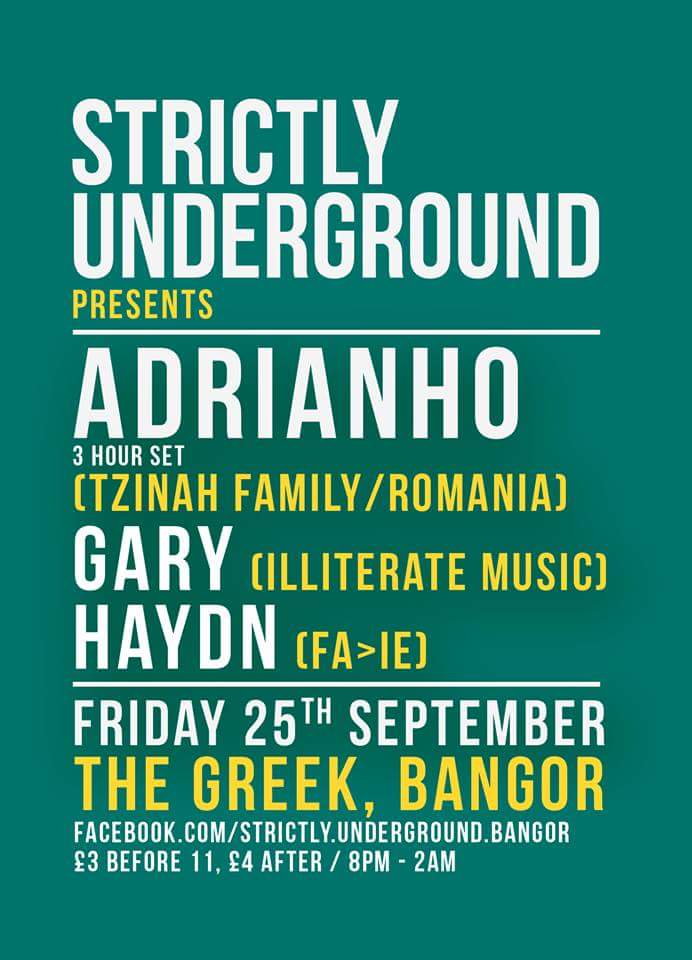 StrictlyUndergr's tweet photo. Just a week away from our next party! 3 hour extended set from Adrianho with Gary and Haydn in support! http://t.co/ozNRw3BTht