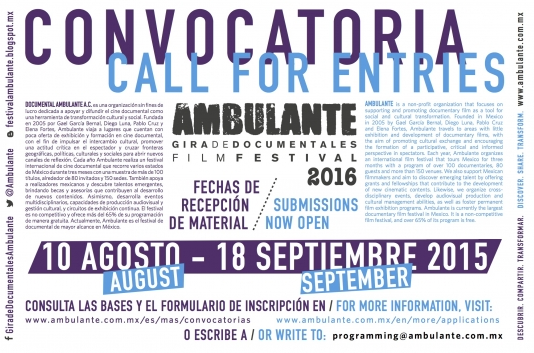 AmbulanteCuerna's tweet photo. ¡¡¡HOY es el último día de inscripciones!!! Mucha suerte a todos. #Ambulante2016 http://t.co/5qr6NkhA7R http://t.co/58ApgNlpXX