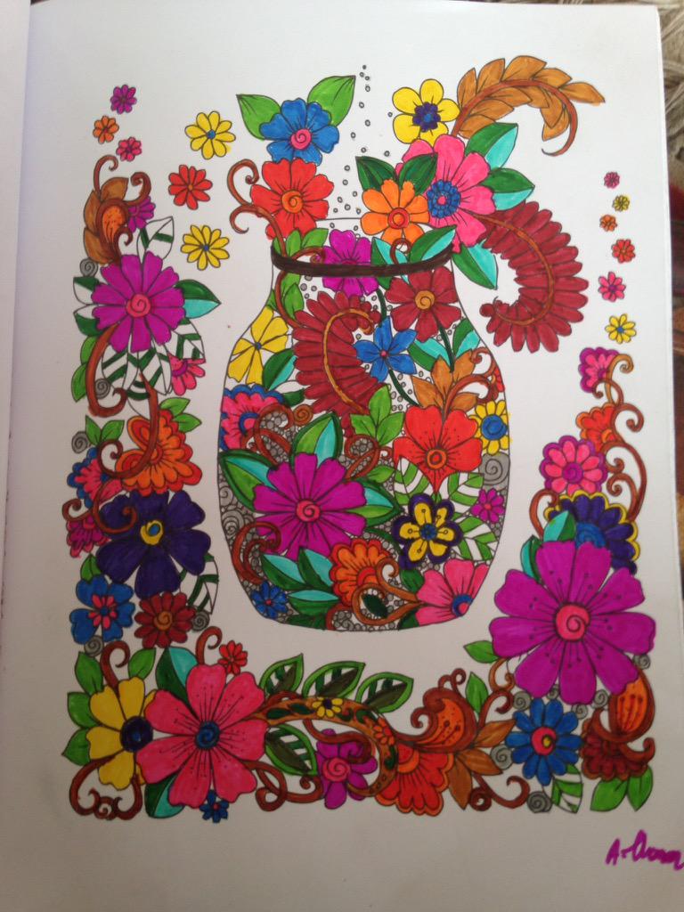 <a href="/colourcalm/">Colour Calm</a> "Autumn bloom" I used #staedtler triplus color pens