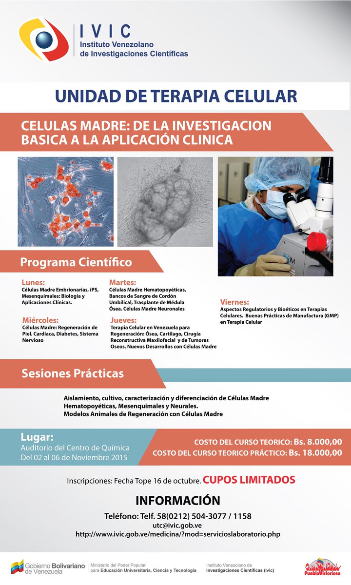 UTC_IVIC's tweet photo. Células madre en Diabetes será discutido en el Curso de Células Madre de la UTC del IVIC http://t.co/jr3PK5iUow http://t.co/V9wvOYDar1