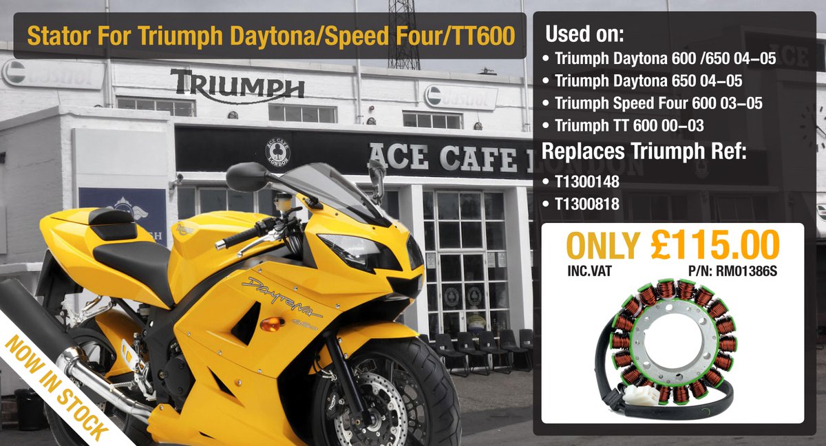 MotoElectrical's tweet photo. Does your #Triumph #Daytona, #SpeedFour or #TT600 require a new #Stator? We'll get you going! http://t.co/R2lqAoWEYw http://t.co/klPPVpqAuQ