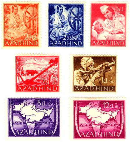 Unreleased postage stamps of the Azad Hind Government (Provisional Government of Free India). #NetaJiFiles