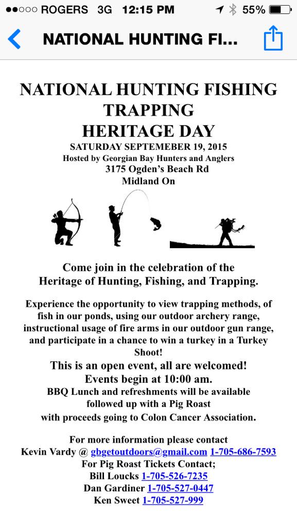 belleinthebush's tweet photo. GeorgianBayHunters&amp;AnglersClub hosting OpenHouse @OODMag @ofah #ourheritage http://t.co/5x4nbjSkgt