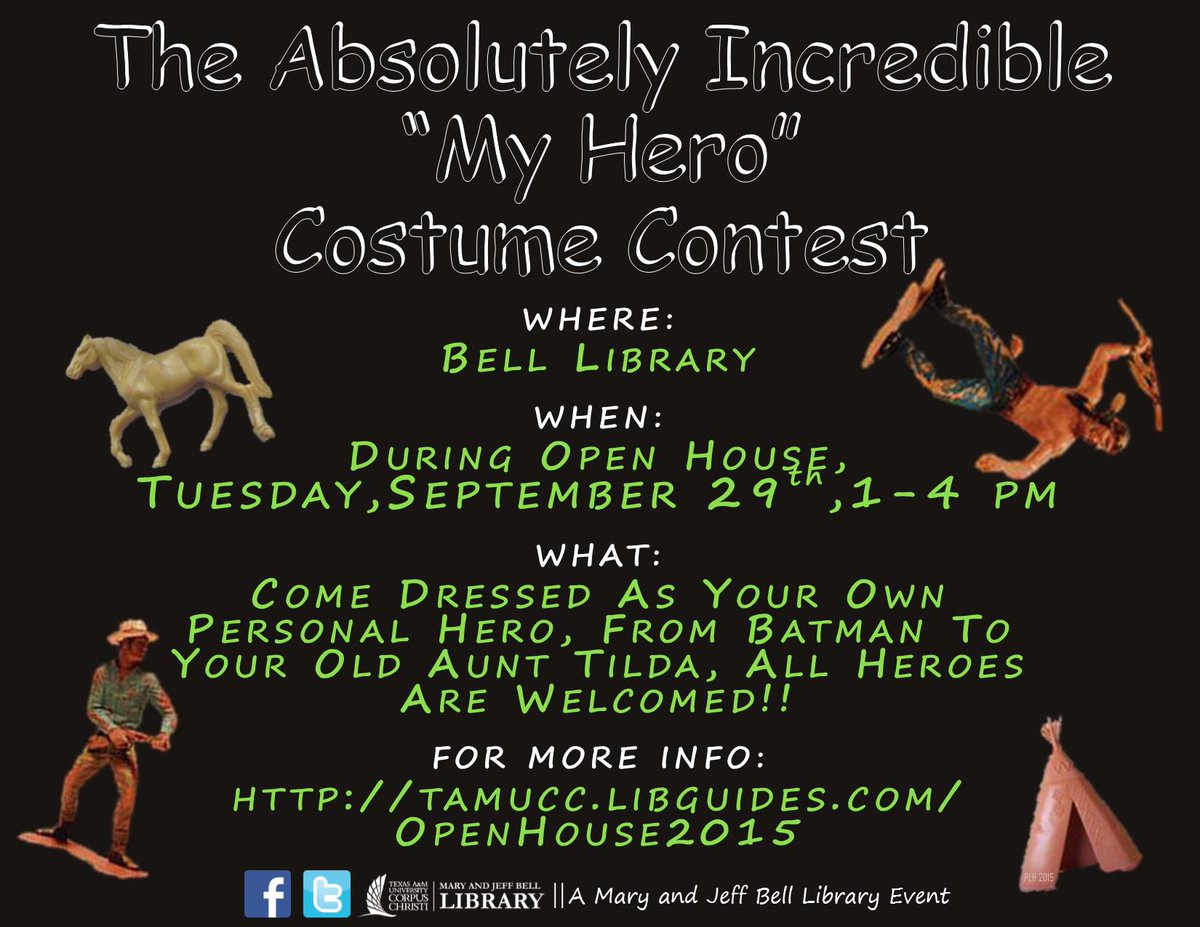 TAMUCCLibrary's tweet image. Who&apos;s your hero? Enter our Contest &amp;amp; join the fun! bit.ly/1iV1GbW #TAMUCCLibrary #BannedBooks