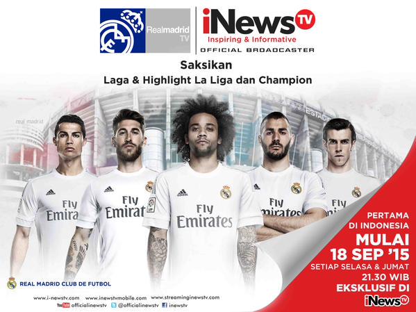 MocchiattoEdi's tweet photo. Thanks @OfficialiNewsTV #iNewsTVForMadrid #HalaMadrid http://t.co/4ep69atYGh