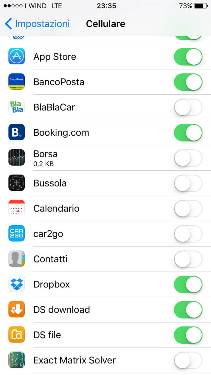 rickybony's tweet image. Impossibile attivare "UTILIZZA DATI CELLULARE PER" app rimangono disattivate #ios9 #iphone #appleproblem #ios9fail