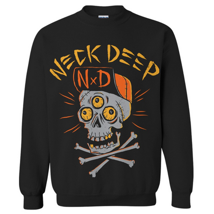 hopelessrecords's tweet photo. The perfect crewneck for fall! 🍂 💀 🍂 
This + more new #NeckDeep merch available now at http://t.co/dNrx2Aaw8v http://t.co/JYyYP3GoAQ