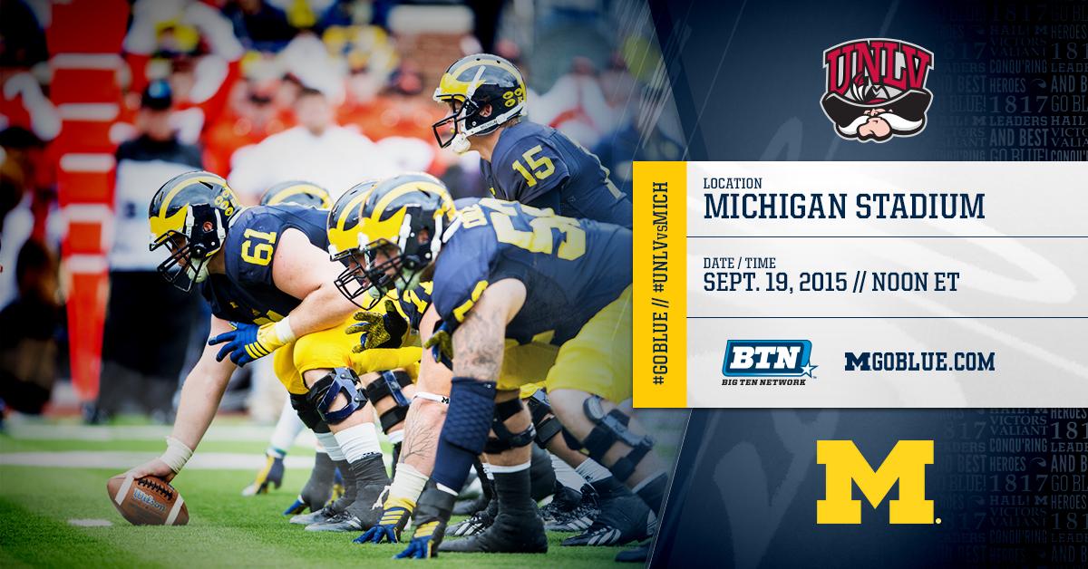 UMichFootball's tweet photo. #GameDay. 

Catch us at The Big House or on @BigTenNetwork. #GoBlue http://t.co/vxbmJyCglK
