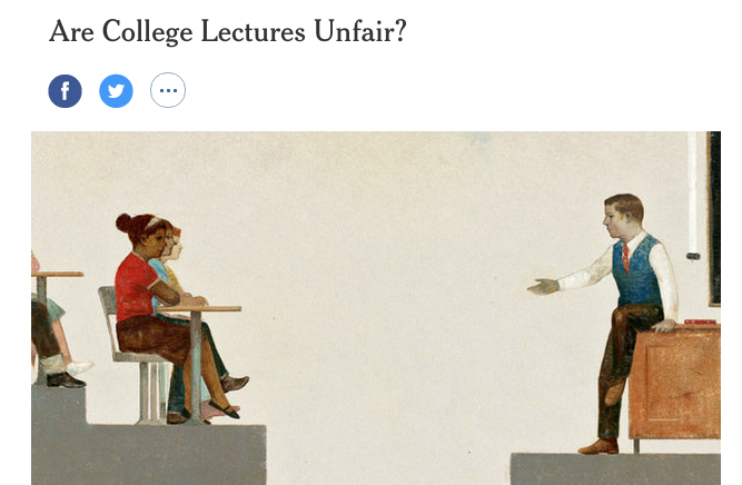 MeridithOram's tweet photo. To read: Are College Lectures Unfair? http://t.co/Y8MOYaEUju @EDUCX507 http://t.co/UfttYFrGvP