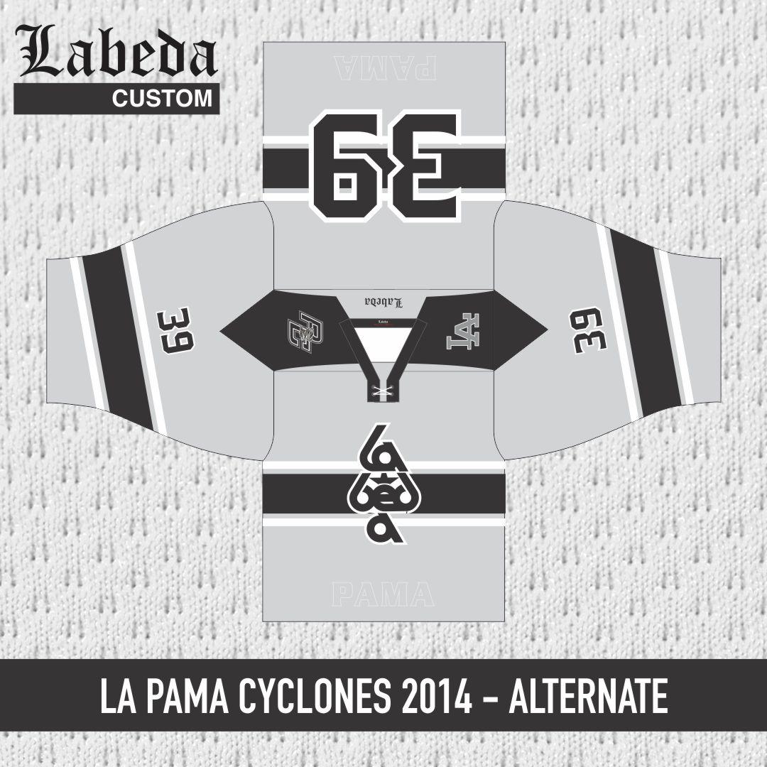 LabedaCustom's tweet image. Todays #freshjerseyfriday is the LA Pama Cyclones third jersey from 2014. Email derek@labeda.com to get yours.