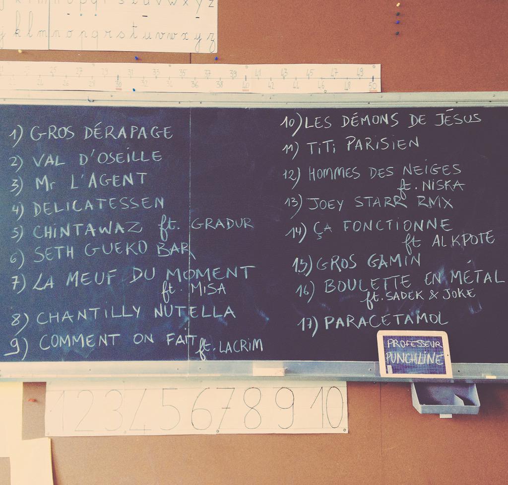 sethgueko's tweet photo. Même Bart Simpson ne sèchera pas les cours du Professeur Punchline !!
Voici le Tracklisting de l'album : http://t.co/0OP66zV86c