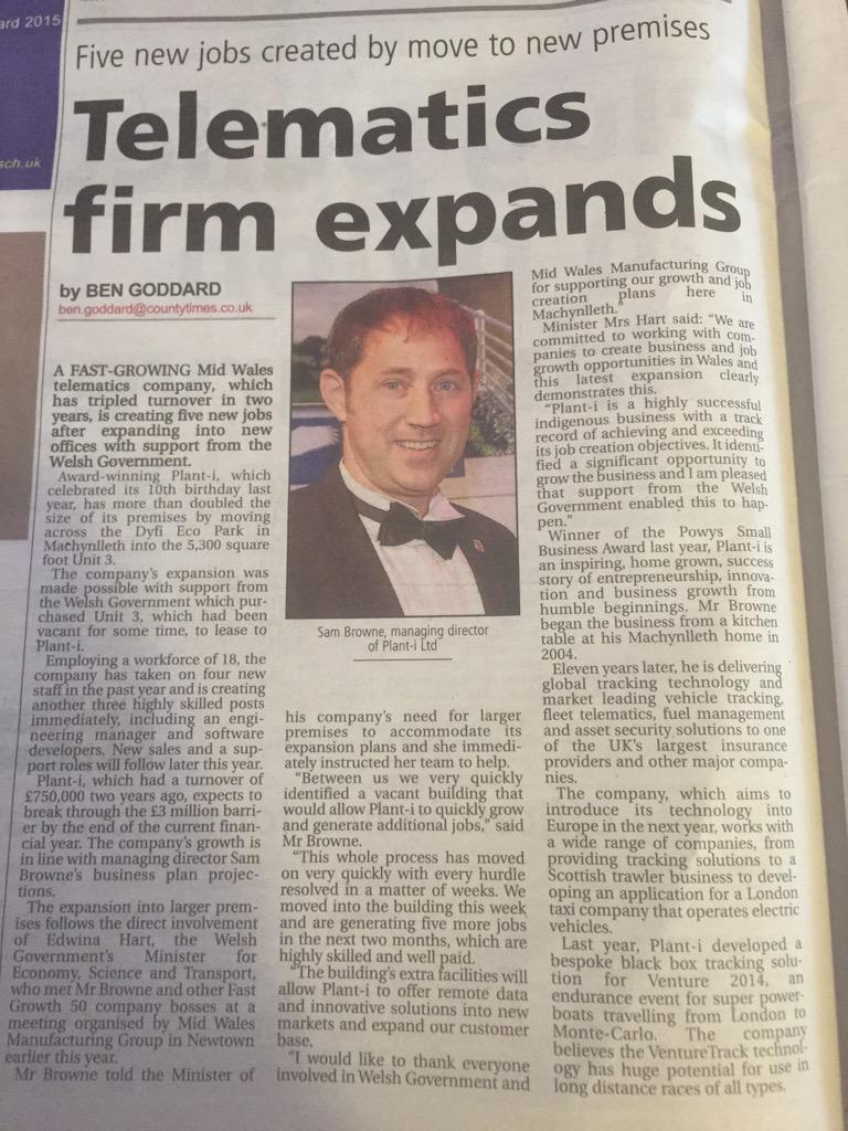 plantiltd's tweet photo. Mention to @MWMGWales thank you @CountyTimes #Ceri #Powys #fleet #tracking http://t.co/o0WLIDMwO7