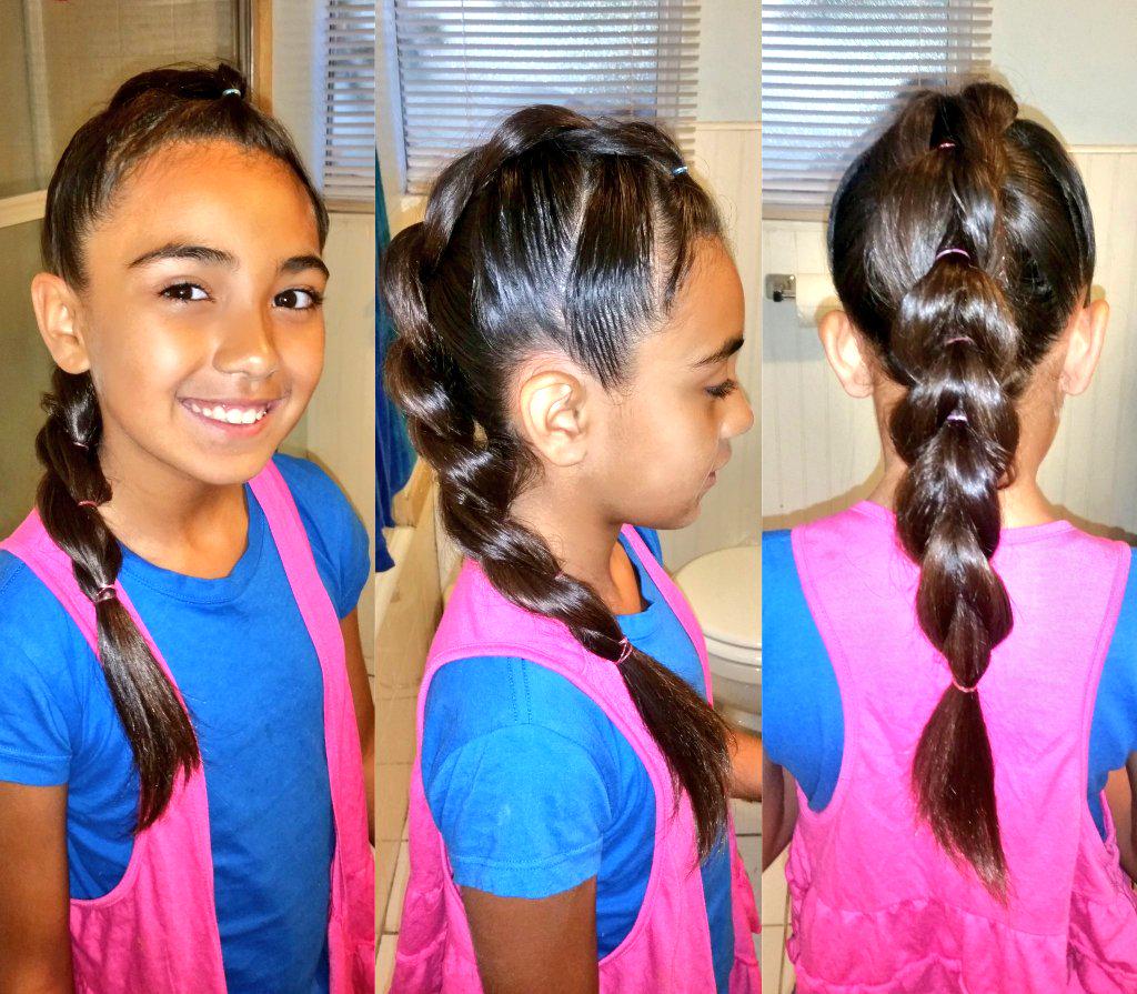 tattoochick13's tweet photo. Mama got them skills! Not bad for my first ponytail mohawk! #mommyduties #makingherhappy #myMiniMe http://t.co/x0CBrMqs9t