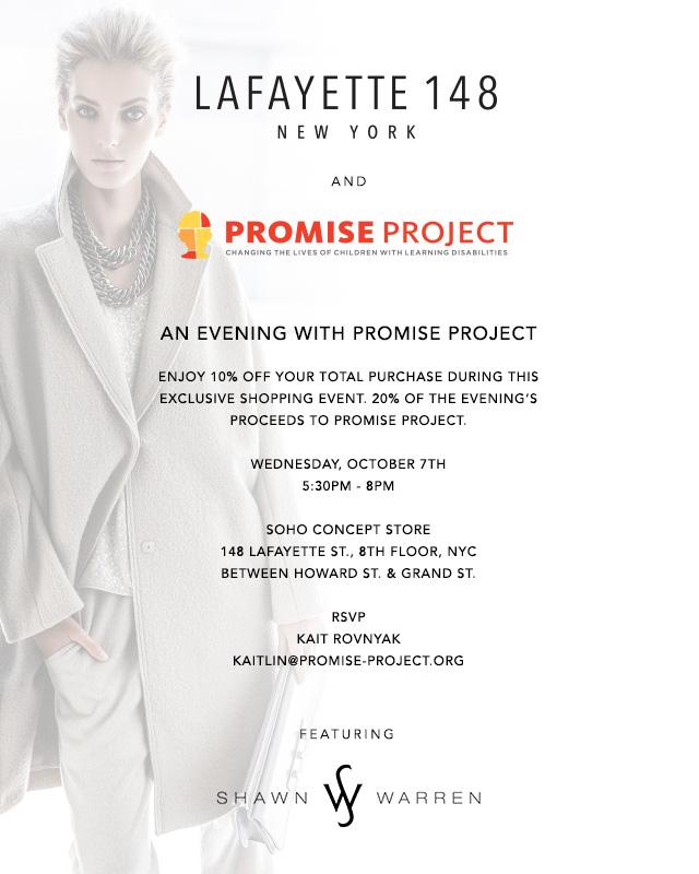 Join us for an evening of cocktails and shopping!  RSVP to Kait Rovnyak, kaitlin@promise-project.org.