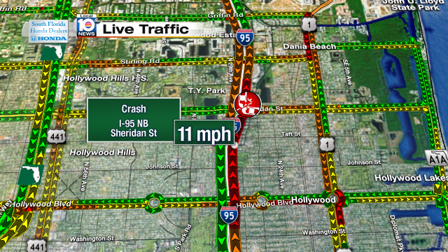Crash on I-95 NB at Sheridan St. Speeds at 11mph #traffic #broward @JeniseFernandez http://t.co/XvrcRGX59R