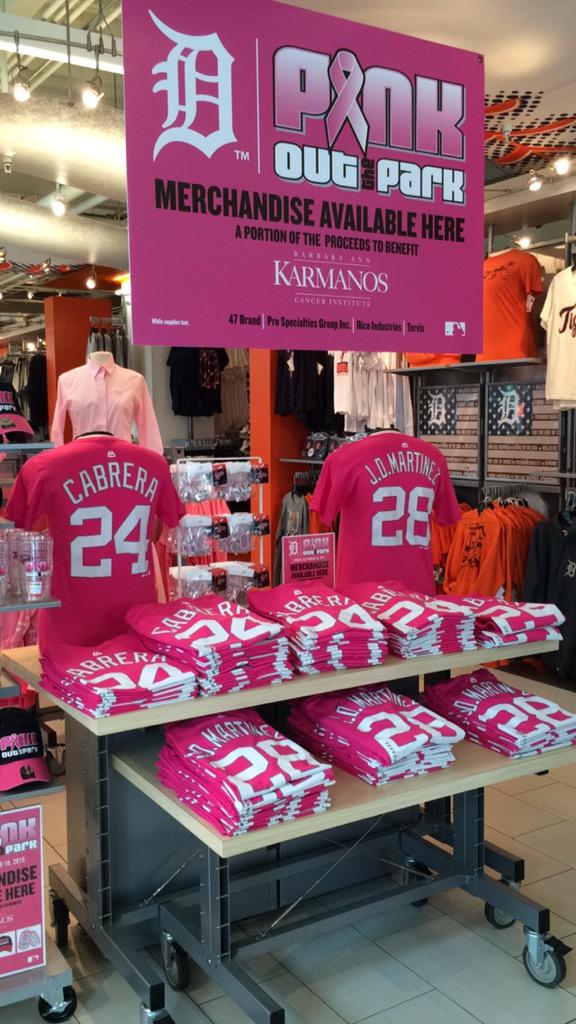 Detroit Tigers on X: NEW #PinkOut the Park merchandise is at the D Shop at  Comerica Park! A portion of the proceeds go to @karmanoscancer!   / X