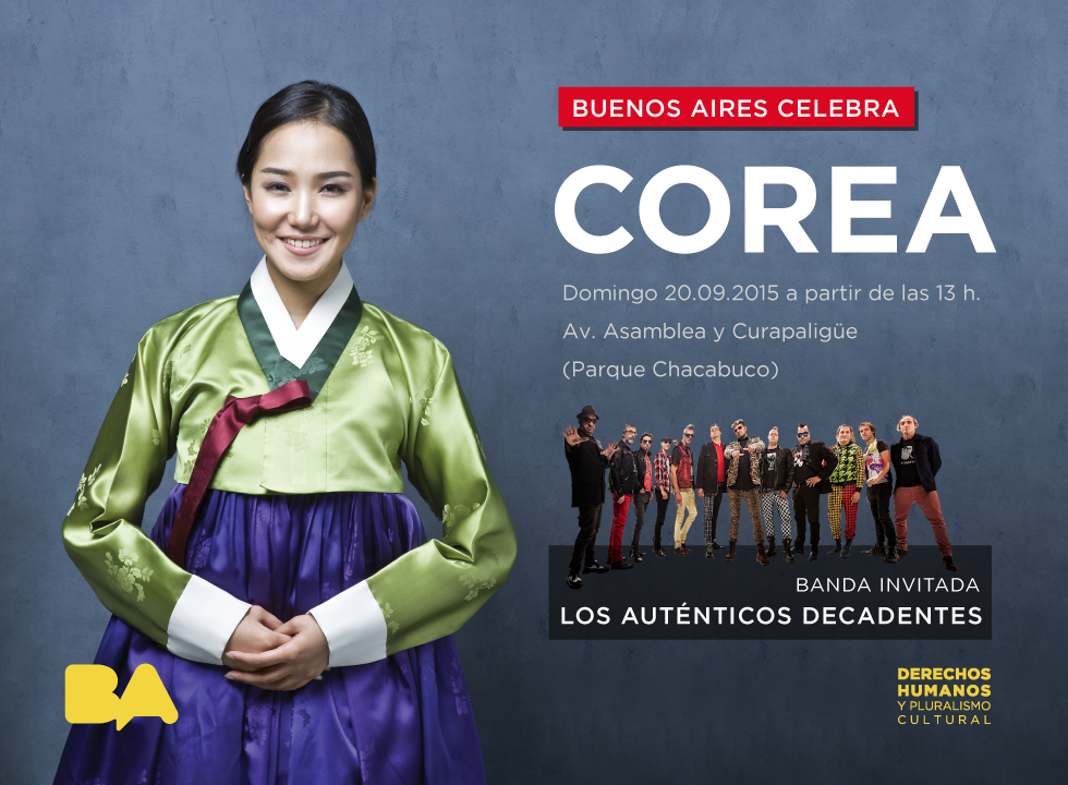 DHumanosBA's tweet photo. El domingo vení a disfrutar el #CelebraCorea con toda la música y la alegría de @ladecadentes http://t.co/IAfinBAJf1