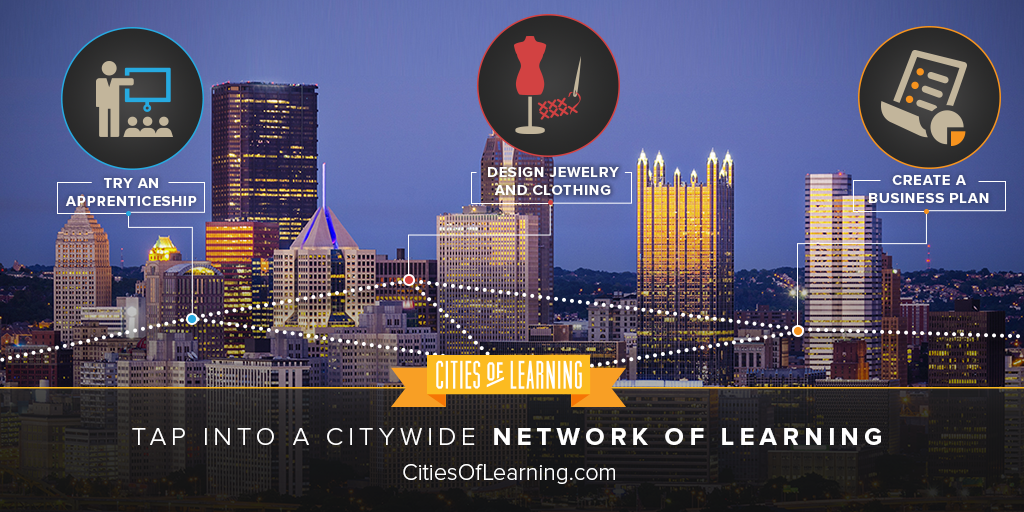WeAreLRNG's tweet photo. #CitiesLearn like @LearnPgh are answering the learning challenge by turning their hometowns into campuses. #education http://t.co/0i5gQ01j1S