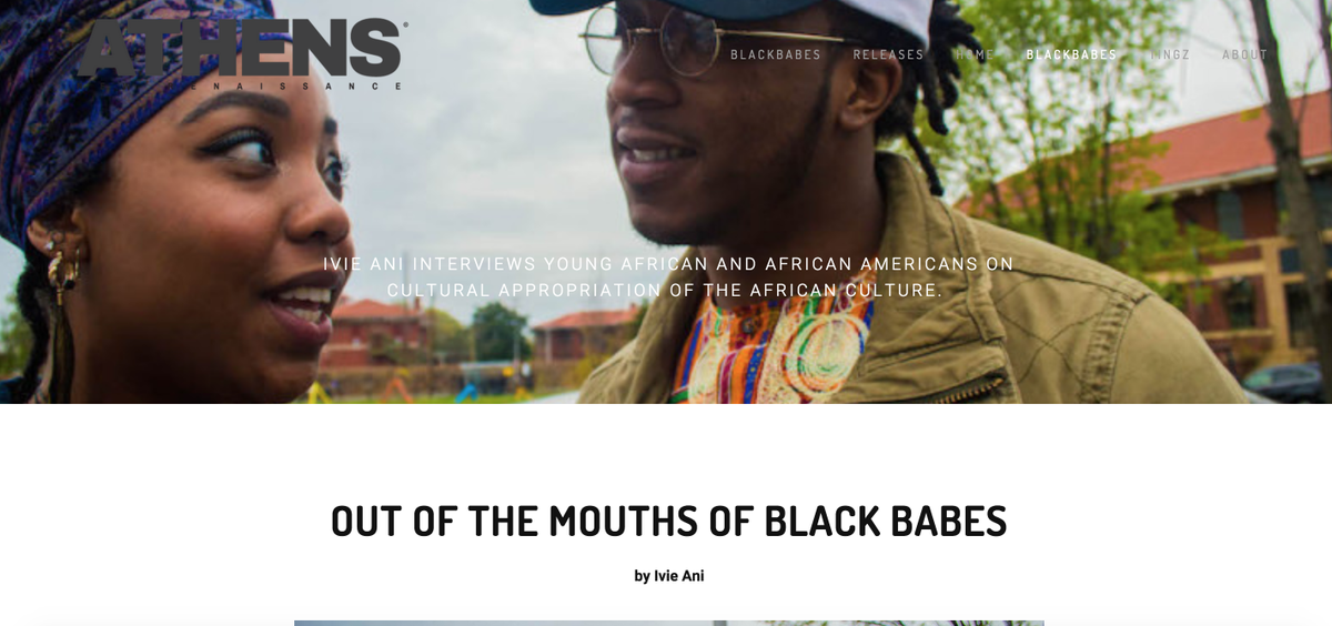 ivieani's tweet photo. NEW: "Out of the Mouths of Black Babes." Interviews on black-on-black cultural appropriation http://t.co/nGMqh6kNOM http://t.co/GsoT1doTnp