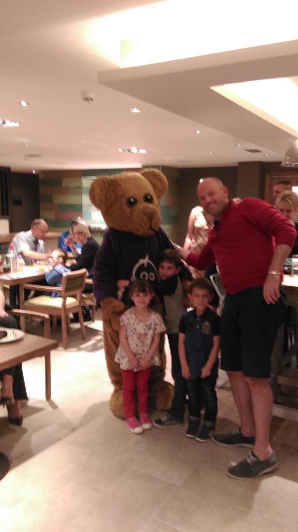 Surprise appearance by <a href="/MrBernardBear/">Bernard ʕ´•ᴥ•`ʔ</a> looking sharp !@placemadebyyou <a href="/CluettEmma/">Emma Cluett</a> @jostewart23 #BuryStEdmunds