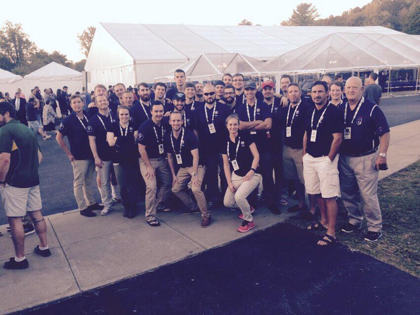 AndyEllison's tweet image. Team pic before the welcome meal. Preparations, done. Opening ceremony tonight then game time! @SportManchester