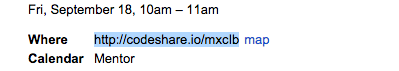 danthareja's tweet photo. @leemunroe @magee @tjmehta copy&amp;paste from a gCal location. Clicking `map` redirects to a non-encoded version http://t.co/pRzmY4jDzQ
