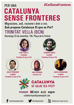 ConstConfluents's tweet photo. Per una Catalunya sense fronteres #LaCatalunyaDeLaGent a la #trini aquest diumenge a les 19h #CatSenseFronteres http://t.co/ACG9XhqaD2