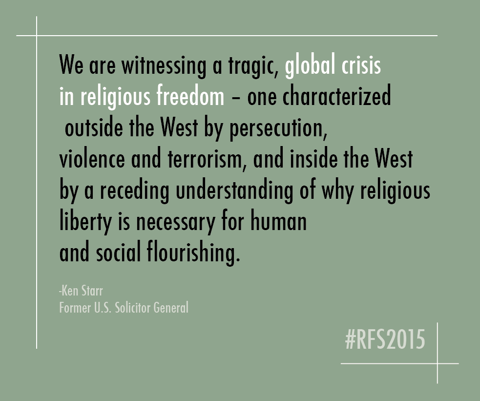 becketfund's tweet photo. Ken Starr at @CatholicUniv and @Baylor #ReligiousFreedomSummit #RFS2015 http://t.co/xHA07MBMC9