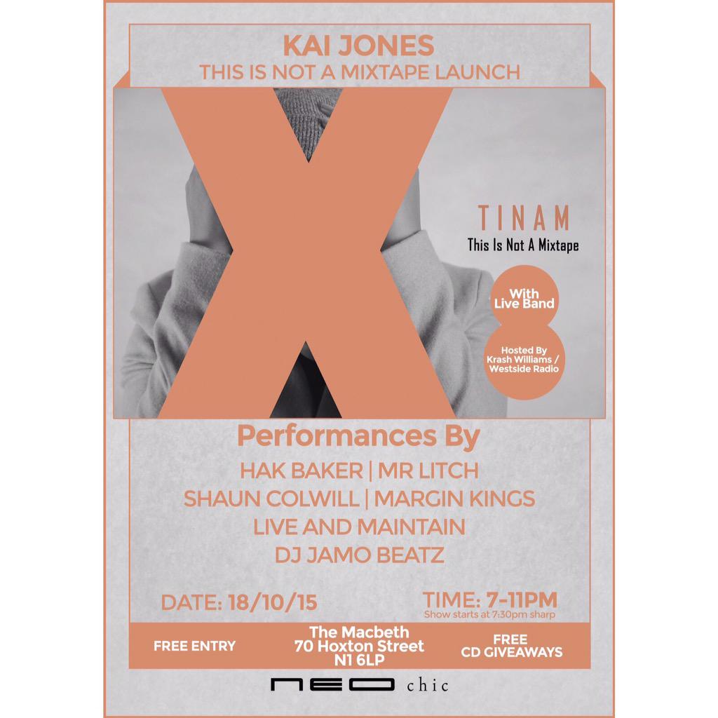 originalkiah's tweet photo. One month until the #TINAMLaunch| my debut live show with support from some of the uk's best new artists #NotToMissed http://t.co/CpdhV2xGRT