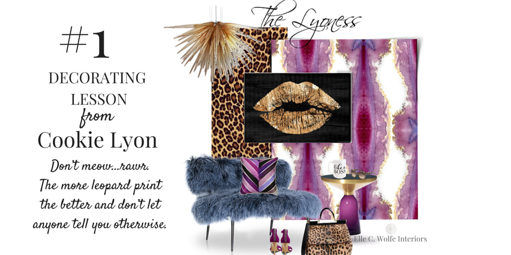 ElleCWolfe's tweet photo. #1 decorating lesson by Cookie Lyon. Don't meow-rawr. The more leopard print the better. More http://t.co/4ojf0koD3S http://t.co/MlLxhvgFei