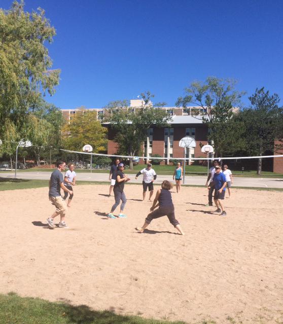 NAU's tweet photo. Even our professors take advantage of the weather. Currently up, SBS vs. COE. #FacultyChallenge #JoinIn http://t.co/U5vApZv3Qg