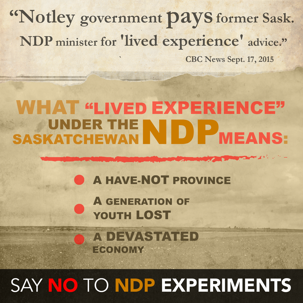 TeamWildrose's tweet photo. Alberta doesn't need lessons from the Saskatchewan NDP. RT if you agree. #ableg #wrp http://t.co/qG1YXPBrgR