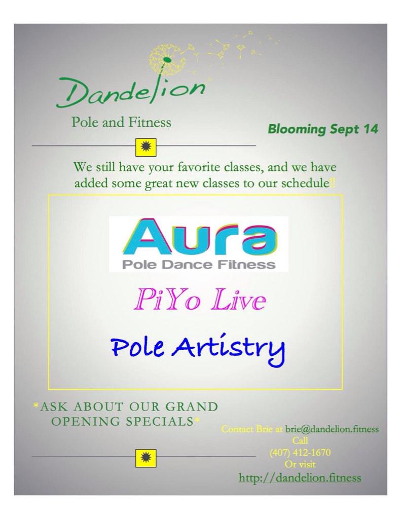 DandelionPole's tweet photo. Aura and Pole artistry classes! Check it out! #poledance #polefitness http://t.co/zBXqmpFc1f