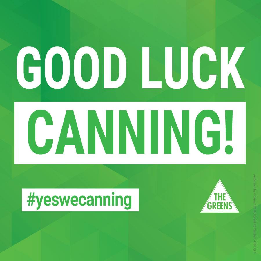 QldGreens's tweet photo. #Canning votes today! Go @vanessarauland 4 the @TheGreensWA! Best of luck :) #YesWeCanning #solar #renewables #auspol http://t.co/aKogbpZYyg