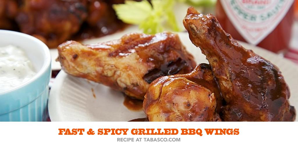 TABASCO's tweet image. #Tailgating recipe roundup! Fast grilled wings recipe: bit.ly/1J3m4Au #PassTheTABASCO