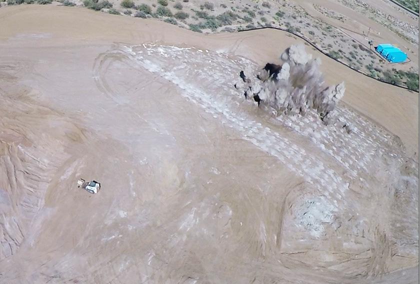 burtongolfworks's tweet photo. Awesome flying the drone during course construction…was cool until the blast..YIKES! Looking good @JKDgolfdesign http://t.co/DPkC3tyiXd
