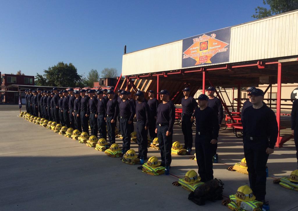 LACSafety11's tweet photo. Welcome to week one #RC141! LACOFD's basic fire academy is back in session! @LACoFDPIO @local1014 @FDTurnout #ECTC http://t.co/99TvmZM8yZ