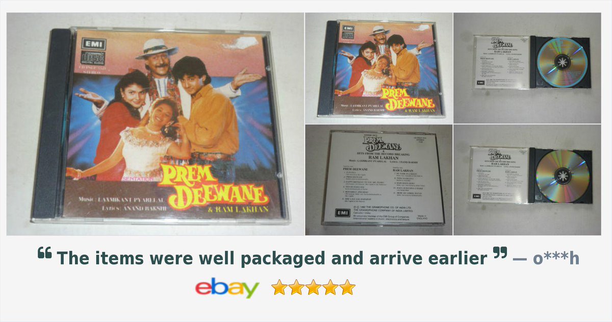 #PremDeewane / #RamLakhan (1992) GET YOUR BIDS IN NOW #Bollywood #Hindi #CD #LaxmikantPyarelal ebay.co.uk/itm/2817991824…