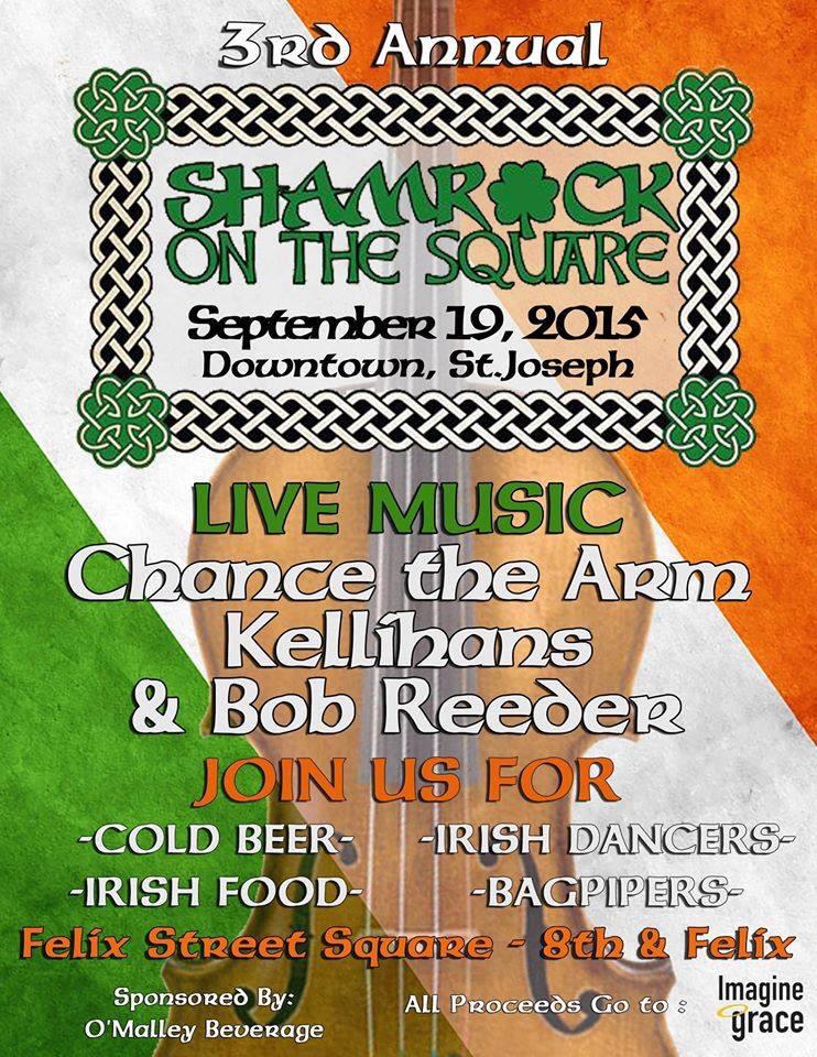Join us and the <a href="/Budweiser_Girls/">Budweiser Girls</a> in downtown St. Joe tomorrow for Shamrock on the Square Irish Fest 2:00-4:00pm