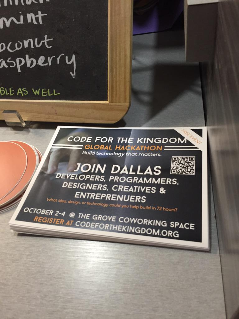codefordallas's tweet image. Thanks to @Uniondallas for posting our flyers for our GLOBAL hackathon happening on 10/2-4! Love what you guys do.