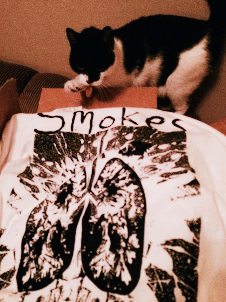 unluckysmokes's tweet photo. Brand new tshirts by David kleiser get 1 2nite @ChezBorisMTL @motherhoodmusic @Walrustheband @bantamwingmusic #offpop http://t.co/3LS69HJqe4