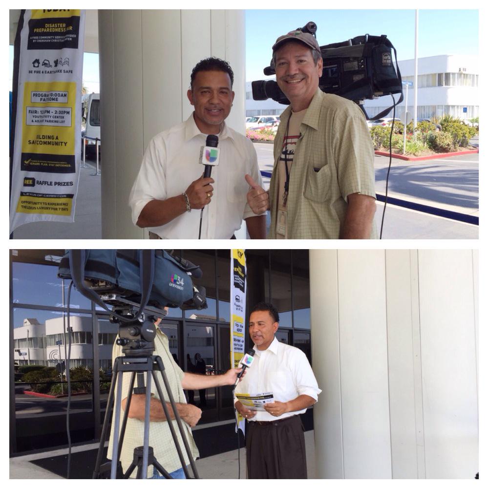 eifministries's tweet photo. More great media coverage from our Disaster Preparedness Fair. Thanks to C. Rios our spokesperson w/Univision! #CCCDP http://t.co/l3cYQATrHQ