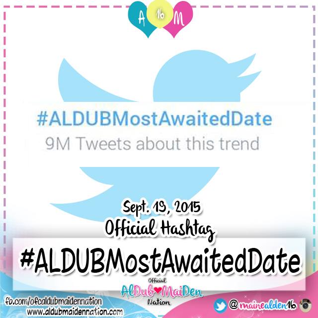 somethingtodo4u's tweet photo. HAPPY 9MILLION TWEETS!! MASAYA NA MAY KASAMANG LUNGKOT! HUHUHUHU #ALDUBMostAwaitedDate http://t.co/zrzBAk7FfD