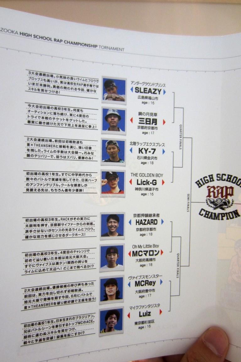 Bazooka در توییتر Bazooka 第8回高校生rap選手権 トーナメント表です 本日の模様はbsスカパー で10月12日 月 に放送 スカパー 高校生ラップ選手権 公式サイト Http T Co Qwuz4iupvh Http T Co Axlux2qxg0 Bazooka در توییتر Bazooka 第8回高校生rap選手権 トーナメント表です 本日の模様はbsスカパー で10月12日 月 に放送 スカパー 高校生ラップ選手権 公式サイト Http T Co Qwuz4iupvh Http T Co Axlux2qxg0