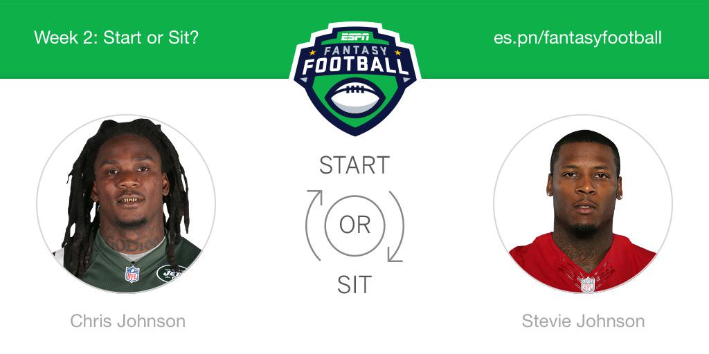 adluce's tweet photo. Who should I start this week? PPR Flex - Chris Johnson or Stevie Johnson! @ESPNFantasy #FantasyFootball http://t.co/mHtlQpWglI